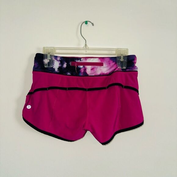 Lululemon Run Speed Short Pink 4-way Stretch Raspberry Blooming Pixie SIZE 4 - Picture 2 of 4